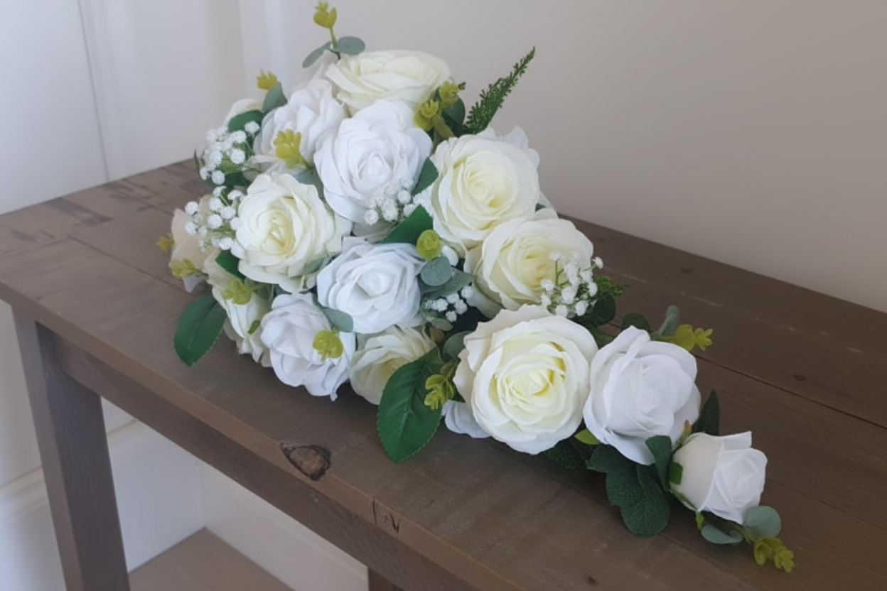Cascading bridal bouquet