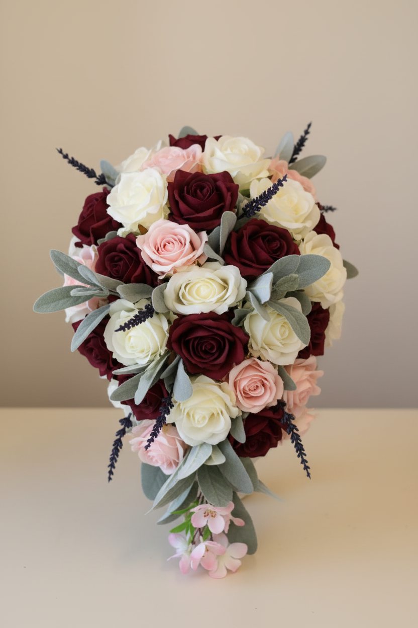 Cascading Burgundy Bouquet