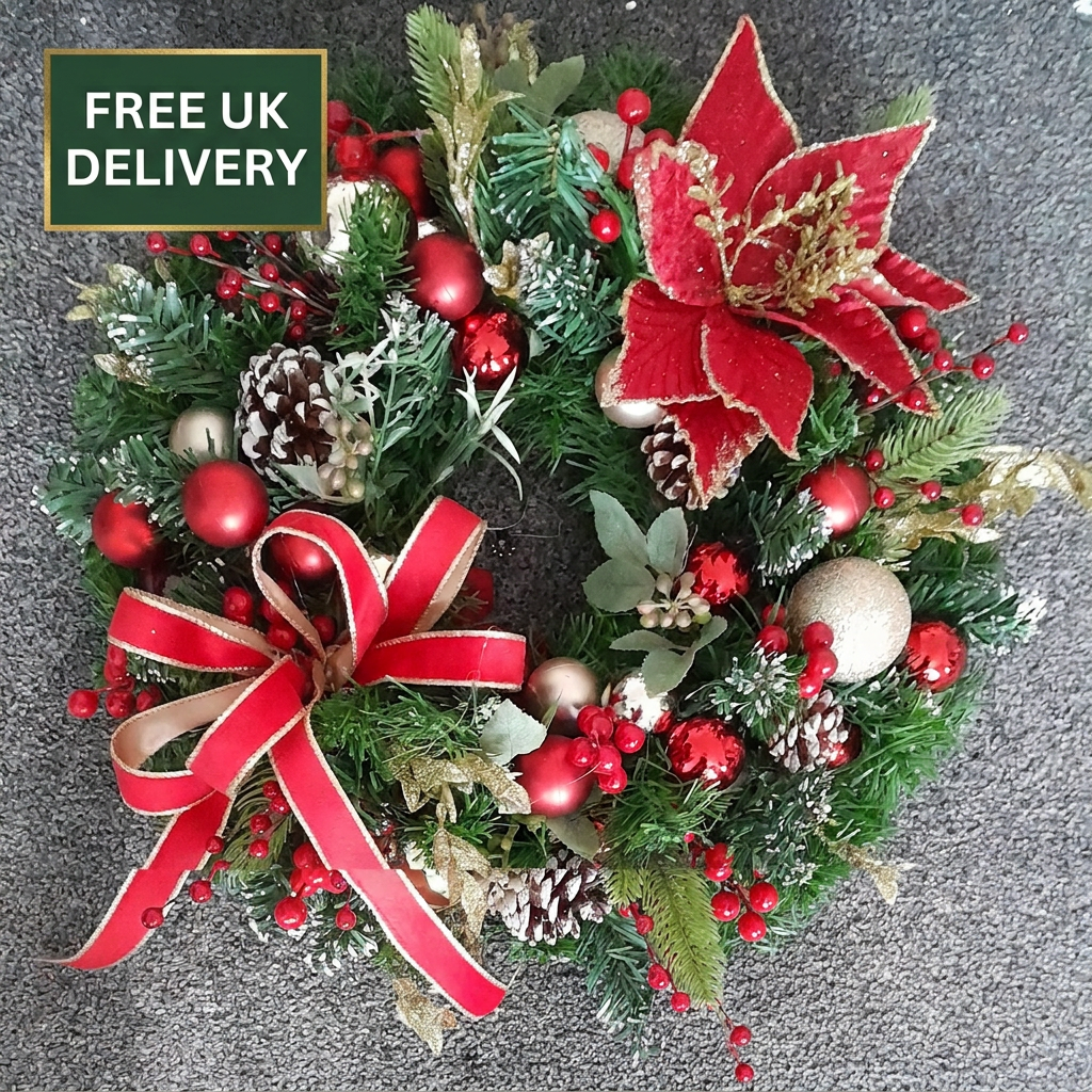 Christmas wreath with badge