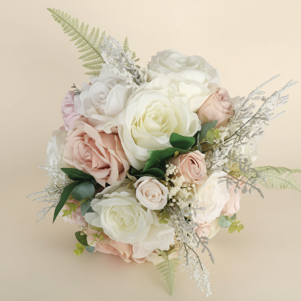 Clara Rose Bouquet - Ivory Background