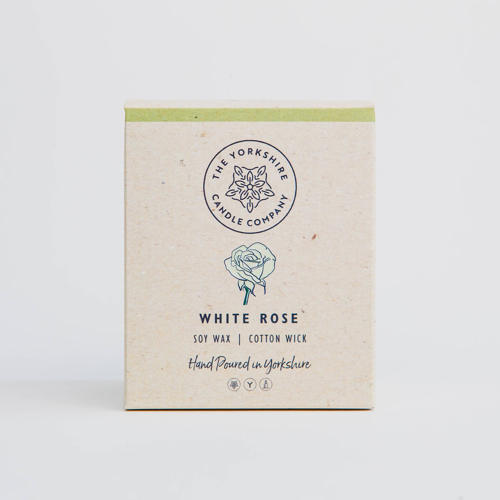 White Rose Glass Tumbler | Scented Candle | Soy Wax
