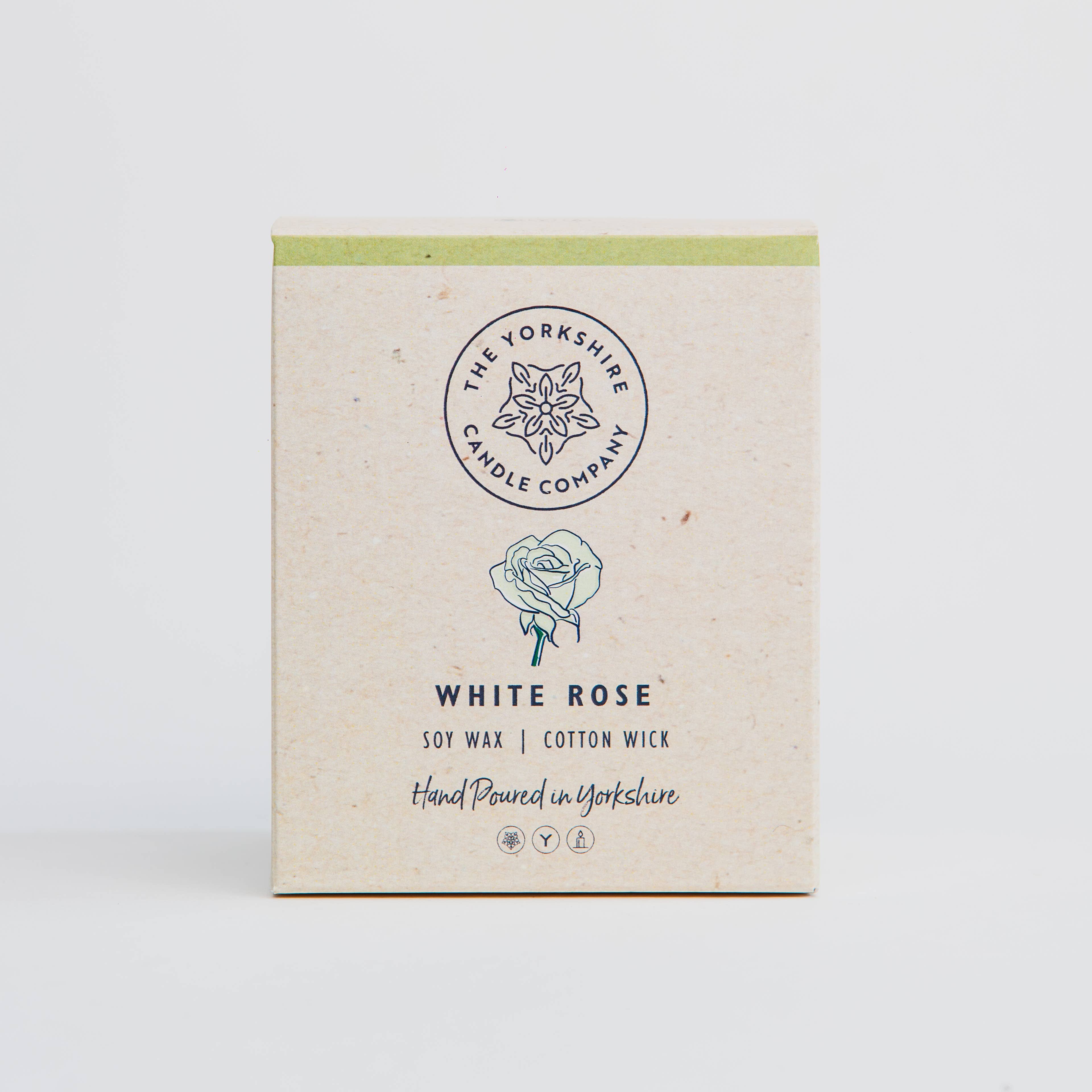 White Rose Glass Tumbler | Scented Candle | Soy Wax