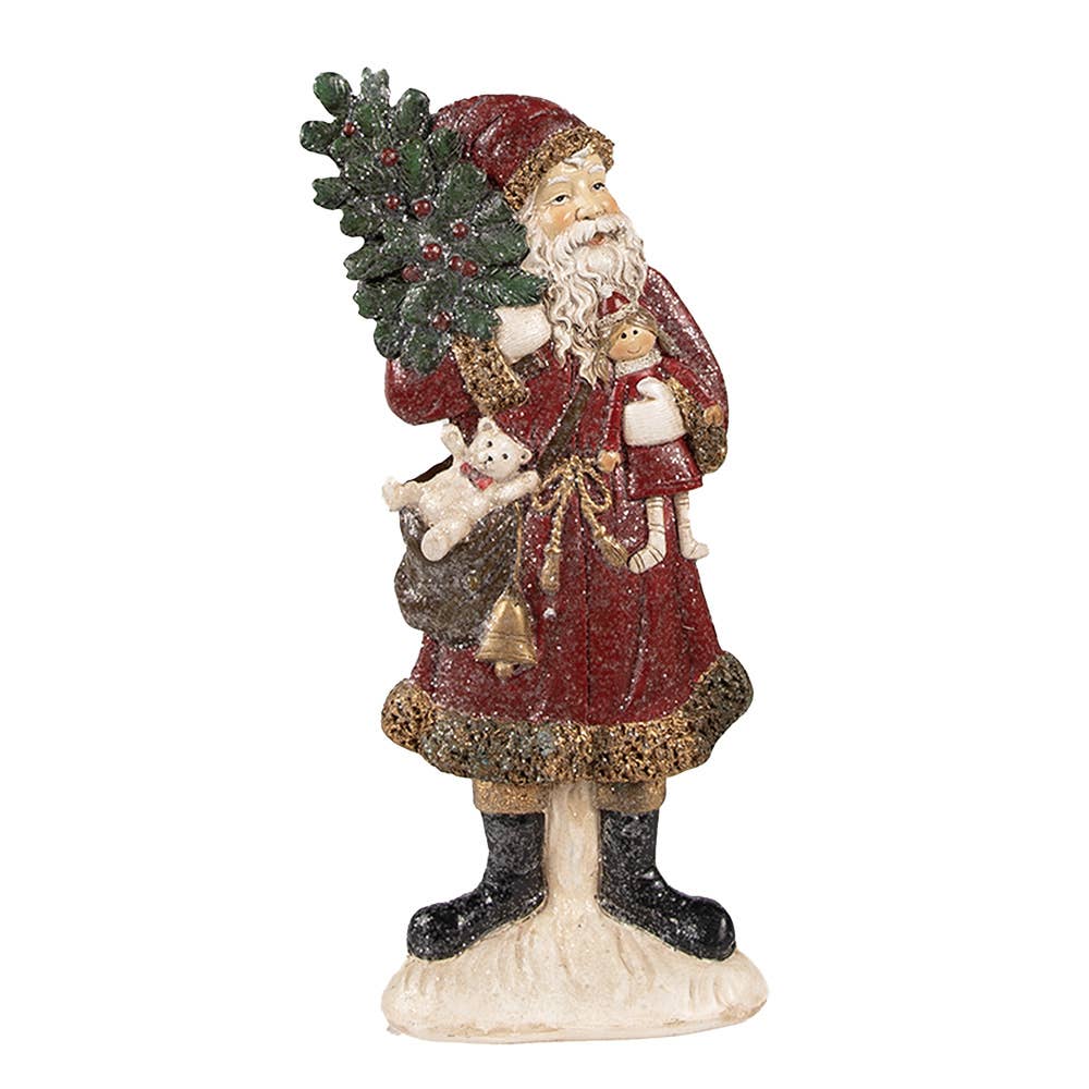 6PR4925 Figurine Santa Claus 9x4x23 cm Red Polyresin