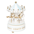 64206 Music box Ø 11x19 cm White Blue Plastic Little Horses