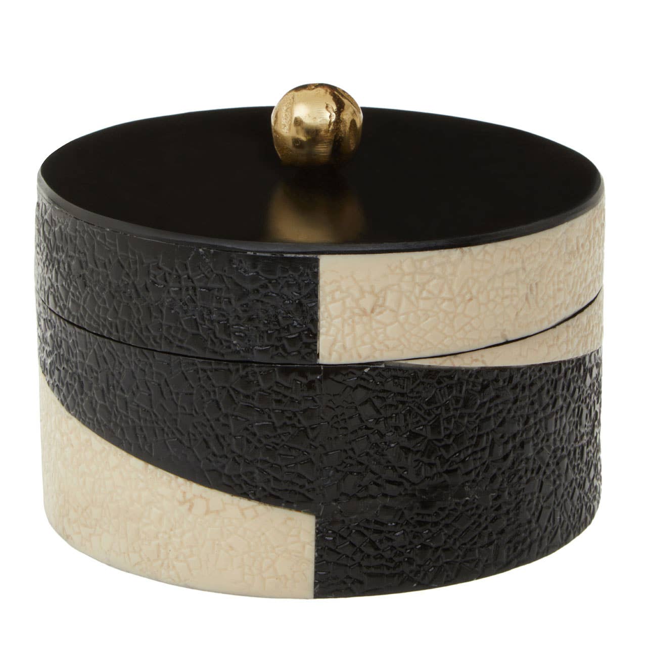 Ezra Large Black and White Trinket Box