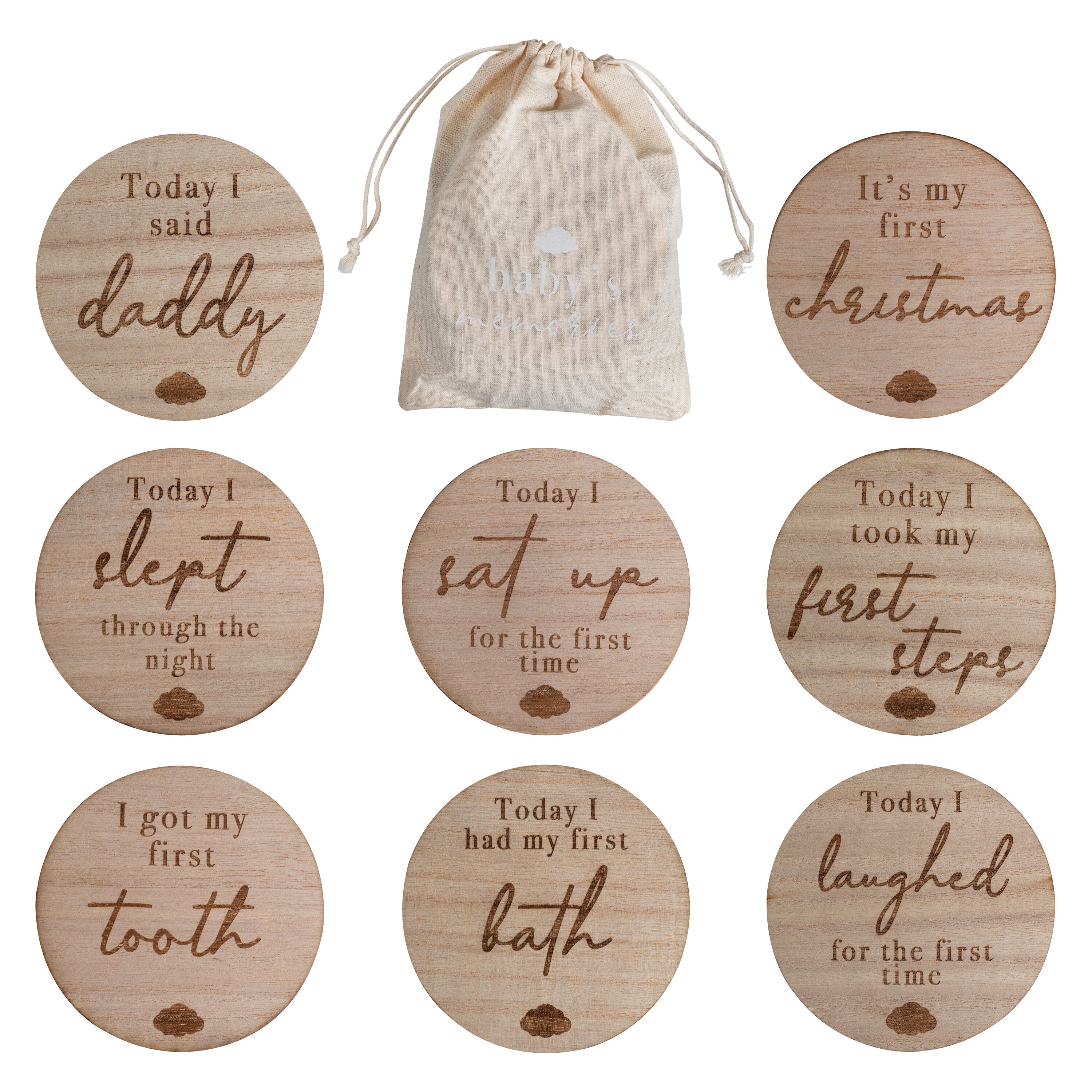 Wooden Baby Milestone Signs- 5 Inner Pack