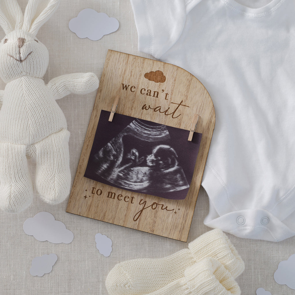 Wooden Engraved Pregnancy Announcement Sign