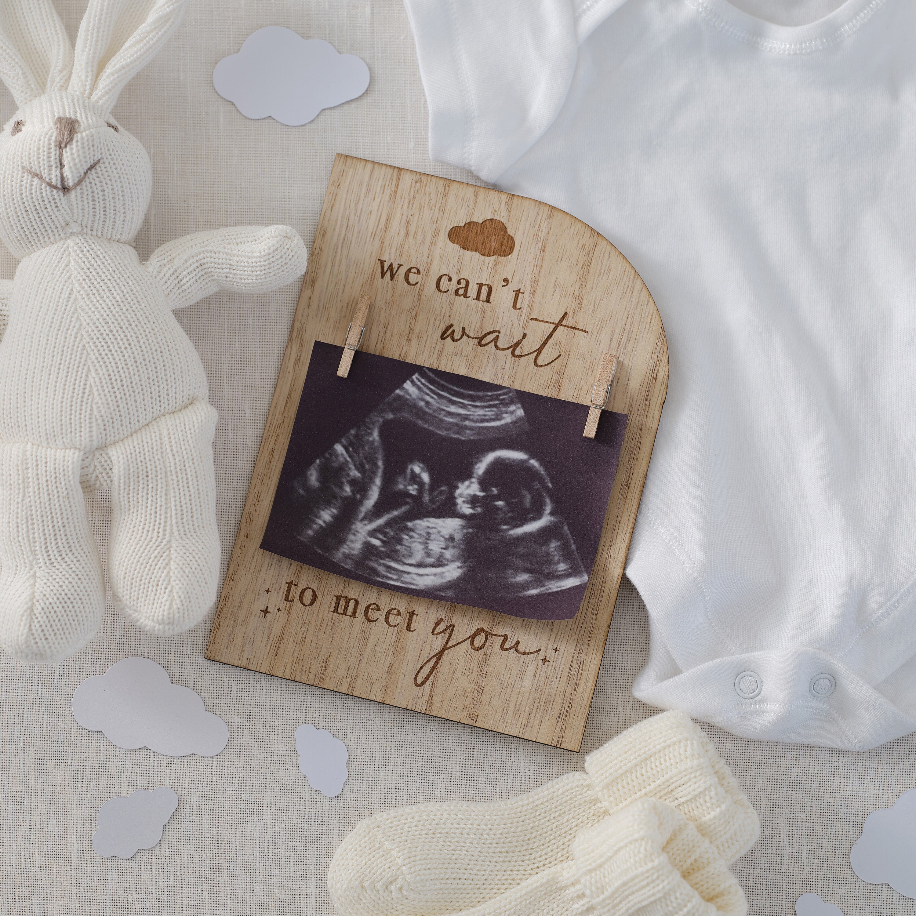 Wooden Engraved Pregnancy Announcement Sign