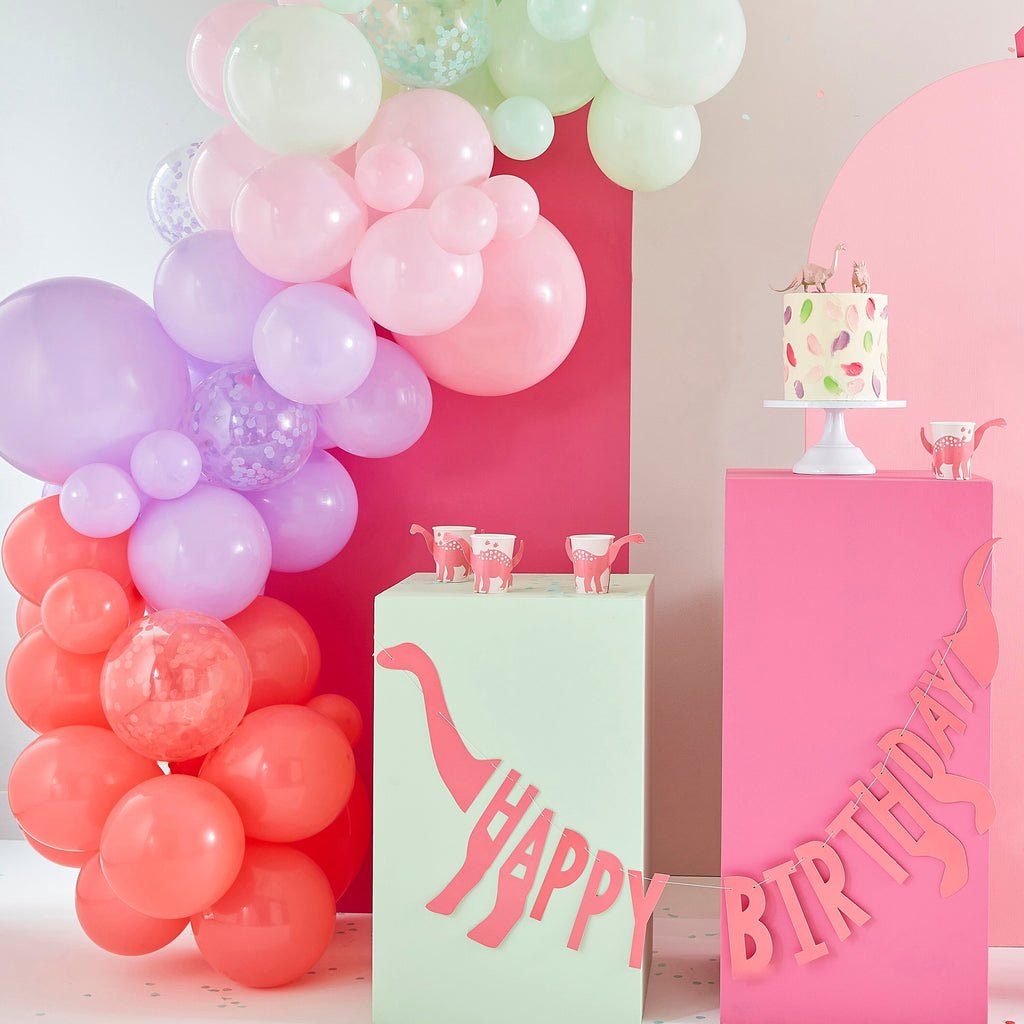 Pink Pop Out Dinosaur Paper Cup- 5 Inner Pack