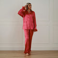 Pink Satin Pyjamas with Feather Trims - Medium- 5 Inner Pack