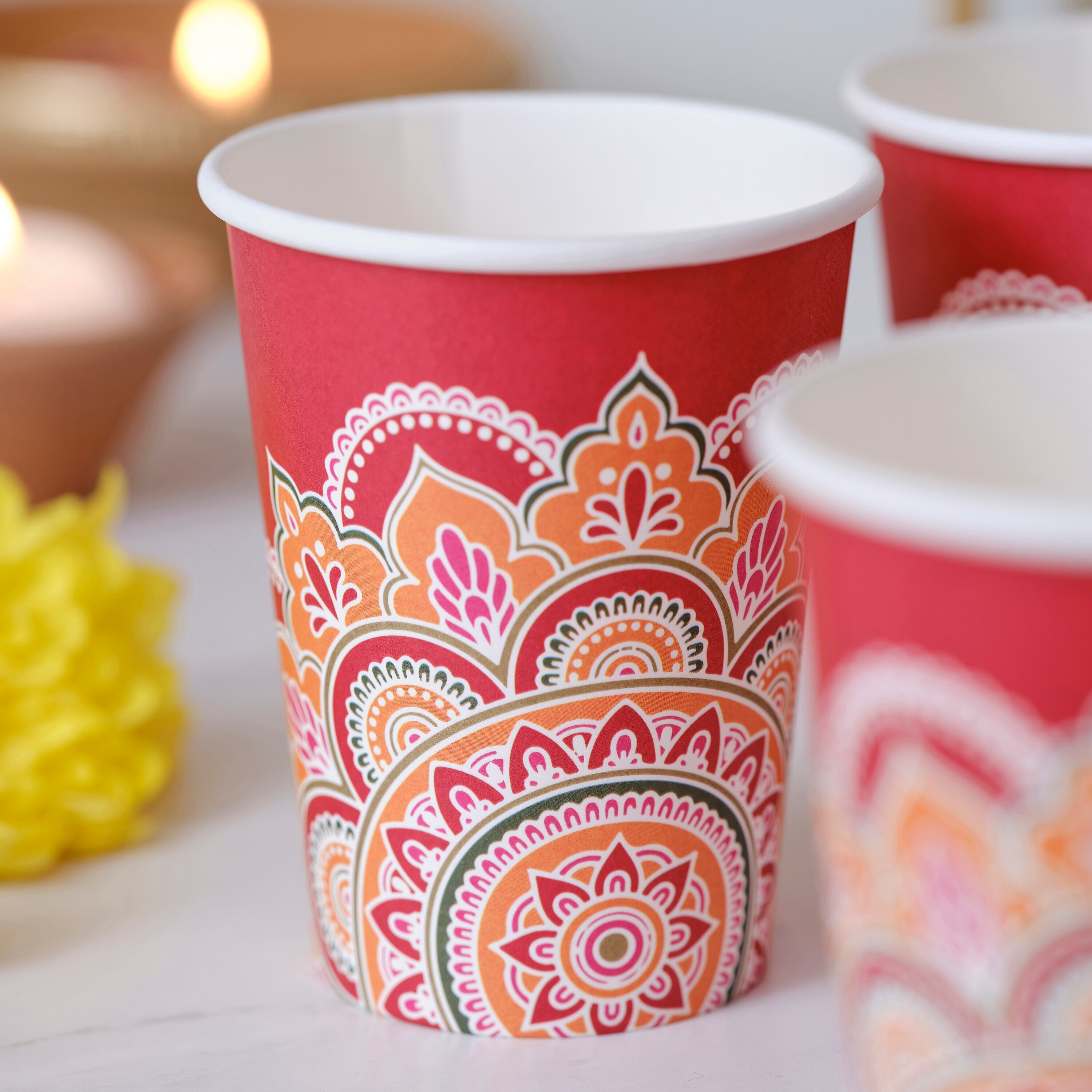 Multicoloured Paper Diwali Cups- 5 Inner Pack