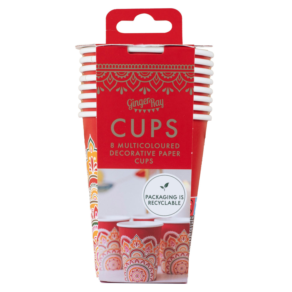 Multicoloured Paper Diwali Cups- 5 Inner Pack