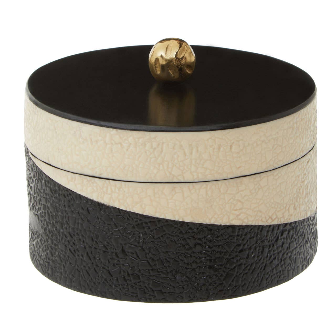 Ezra Large Black and White Trinket Box