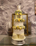 Yellow Floral Tiered Cake Decoration | 2-Piece Cake Hoop