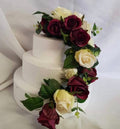 Burgundy & Ivory Rose Cake Garland