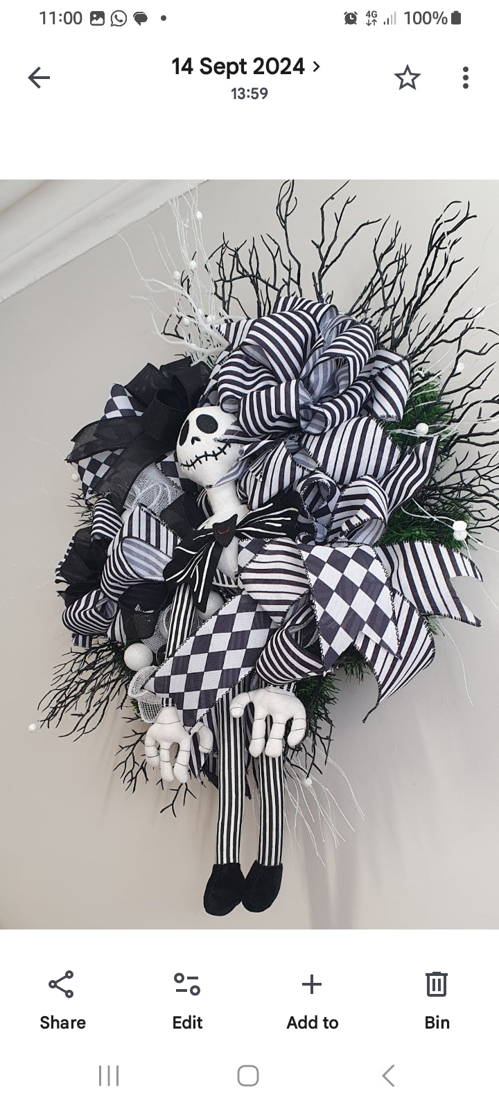 Jack Halloween & Christmas Alternative Wreath – Pre Order