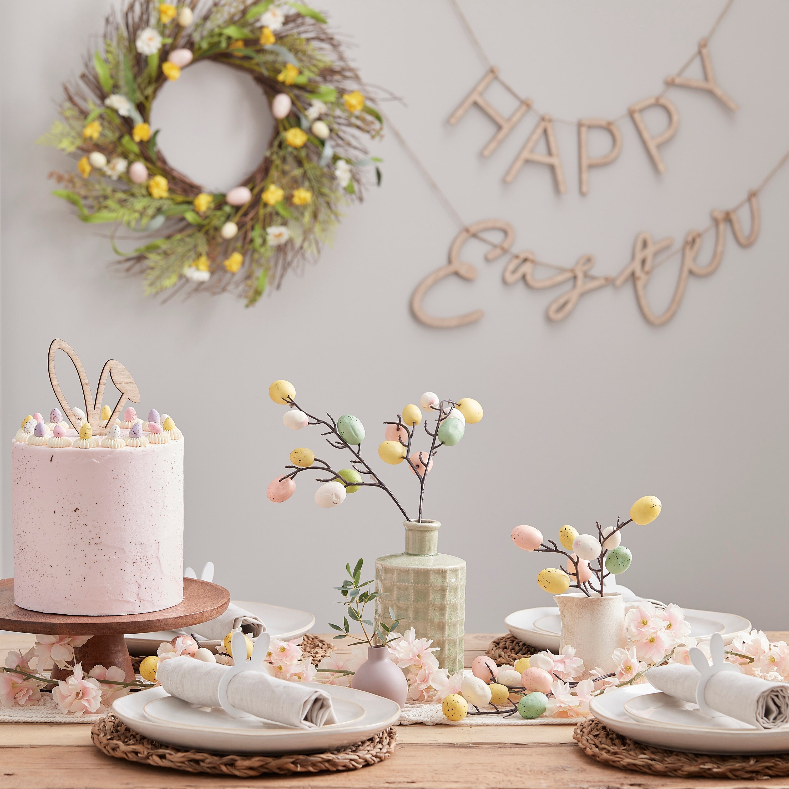 Yellow Artificial Flower Foliage Spring Wreath- 5 Inner Pack