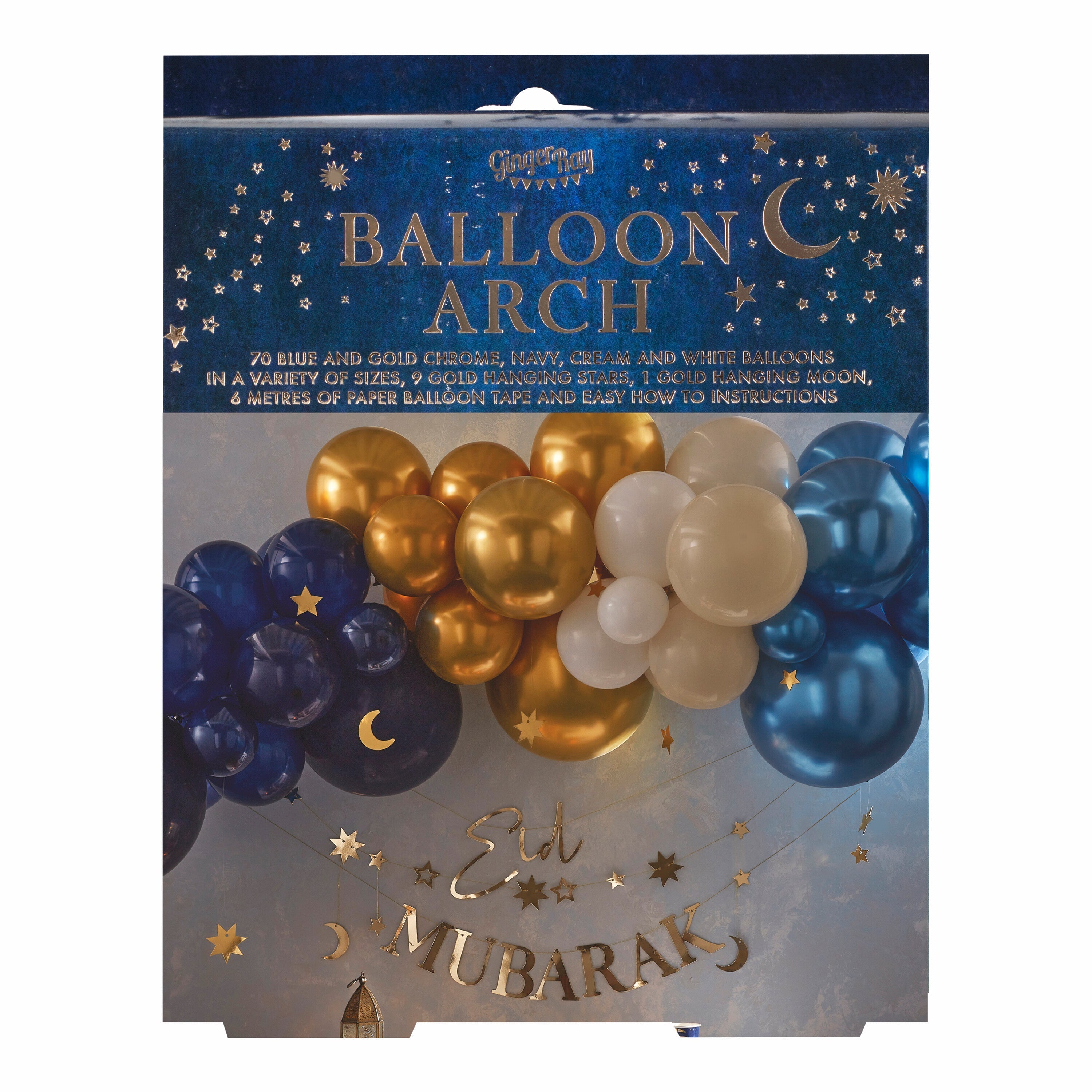 Navy, Gold & Cream Balloon Arch Kit- 5 Inner Pack