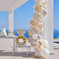 Cream, Grey and Confetti Engagement Party Balloon Arch- 5 Inner Pack