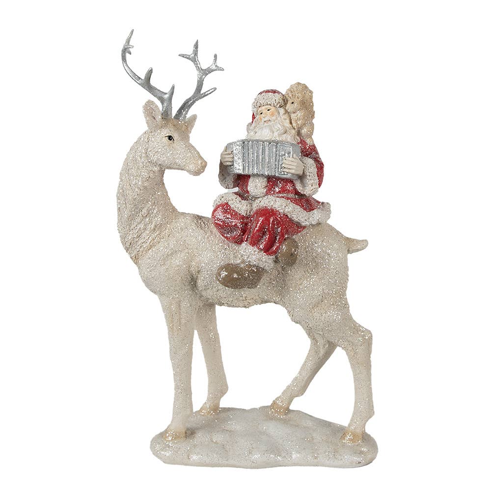 6PR3955 Figurine Santa Claus 31 cm Red White Polyresin