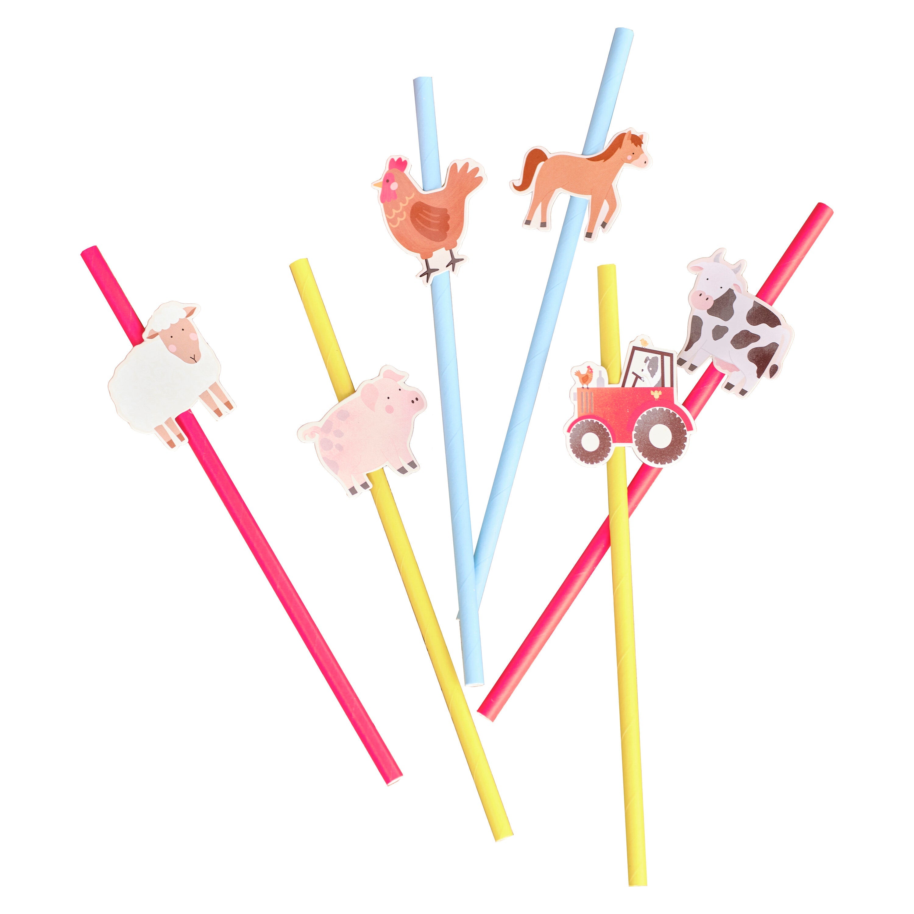 Farm Animals Party Paper Straws