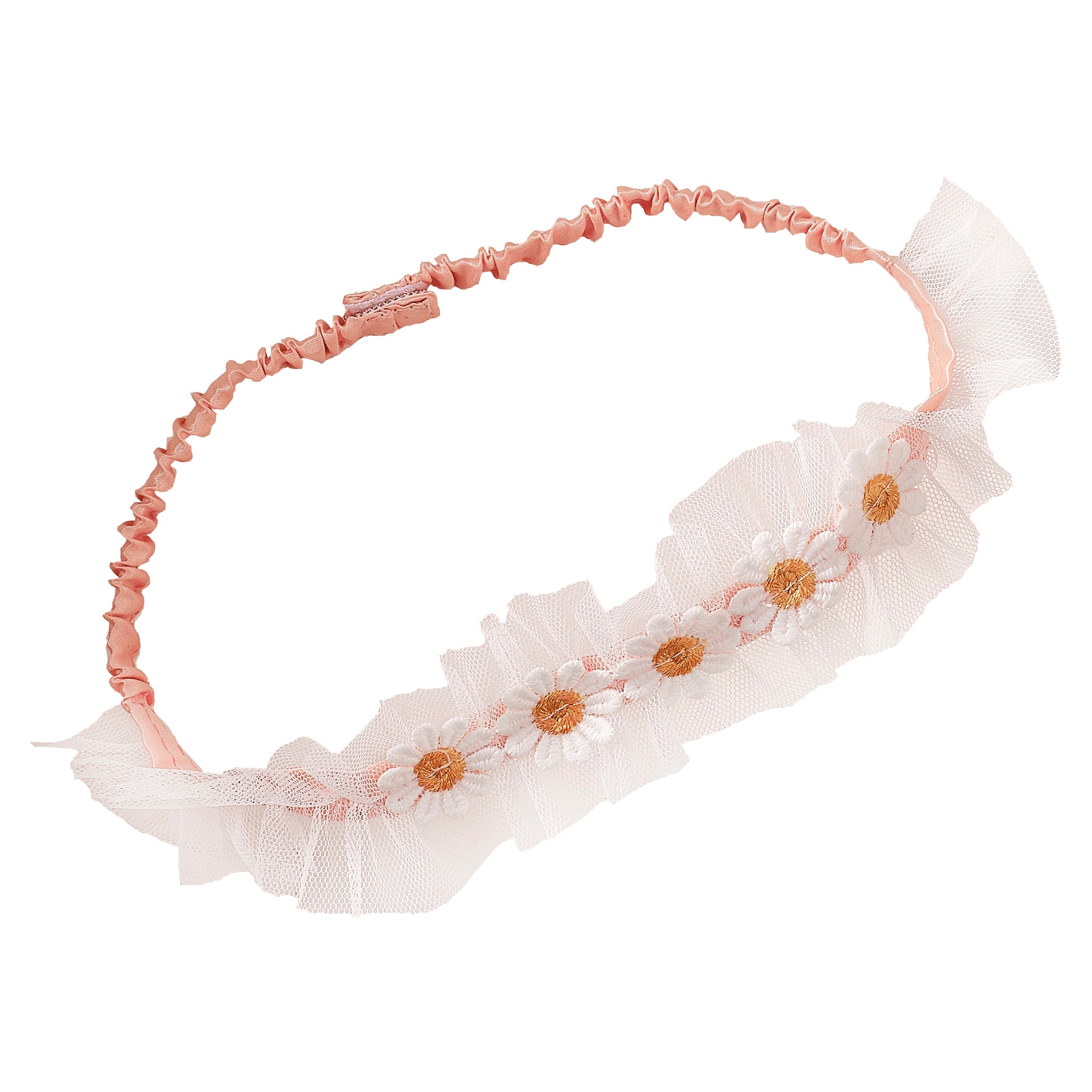 White and Pink Daisy Flower Headband- 4 Inner Pack
