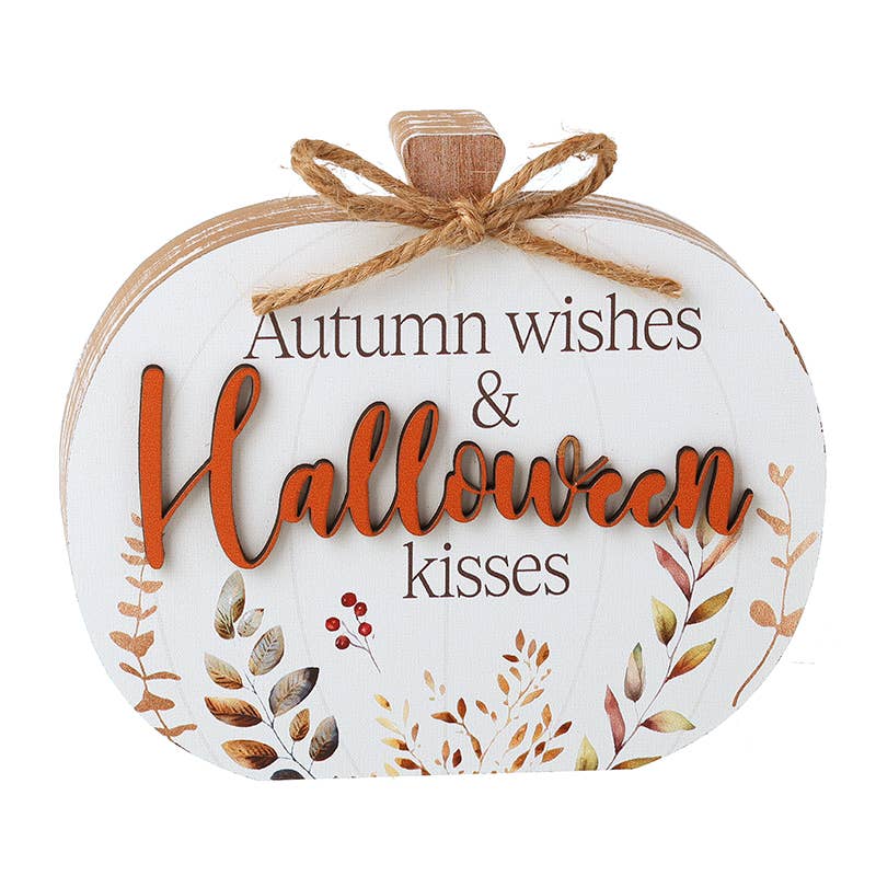 Hanging Wooden Pumpkin Sign