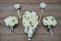 Flat lay cascading bouquet