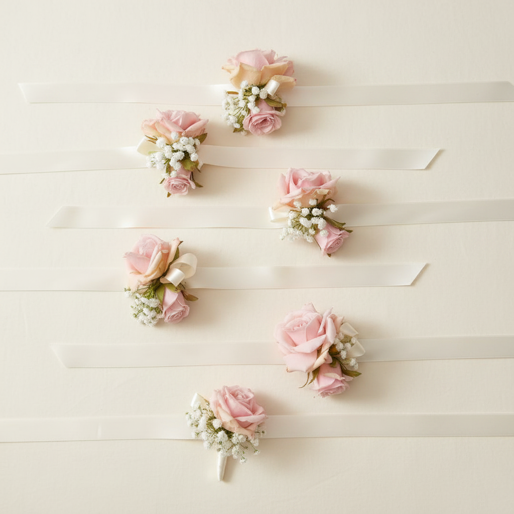 Flower Girls Ribbon Wrist Corsage