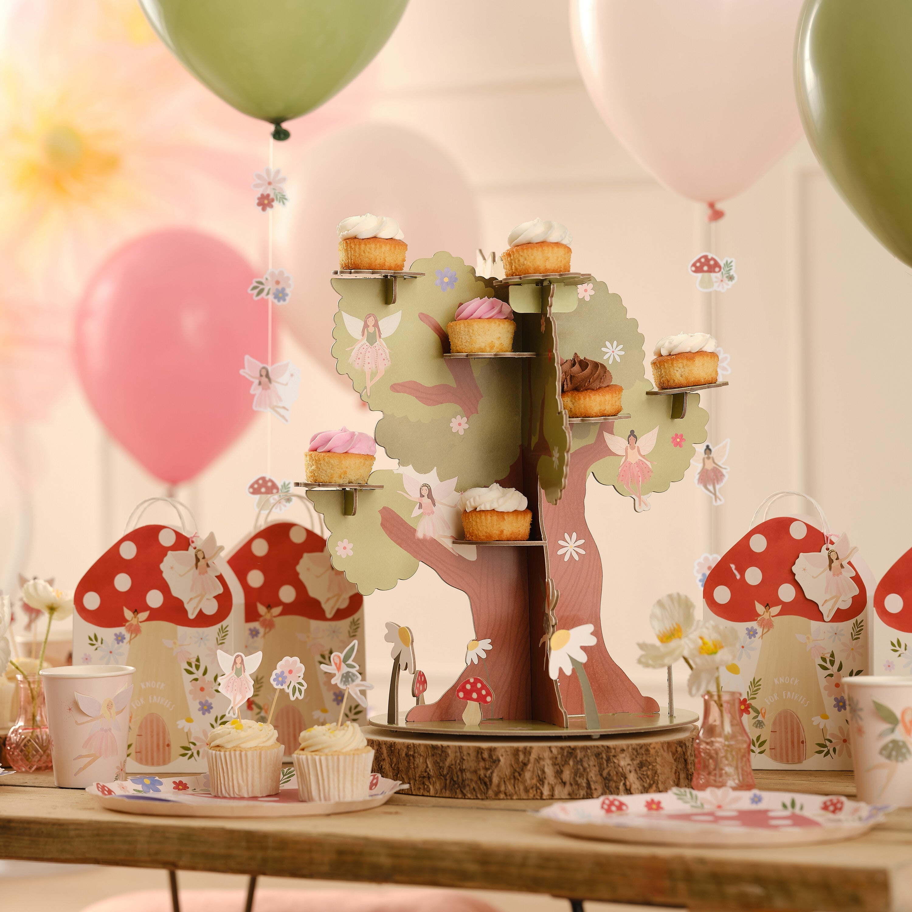 Paper Honeycomb Toadstool Decorations