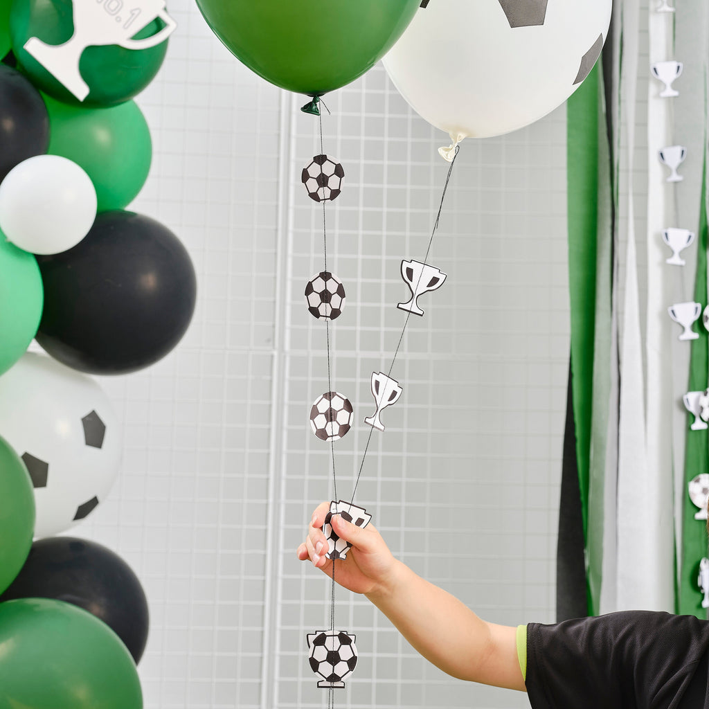 Black and White Football Balloon Tails- 5 Inner Pack