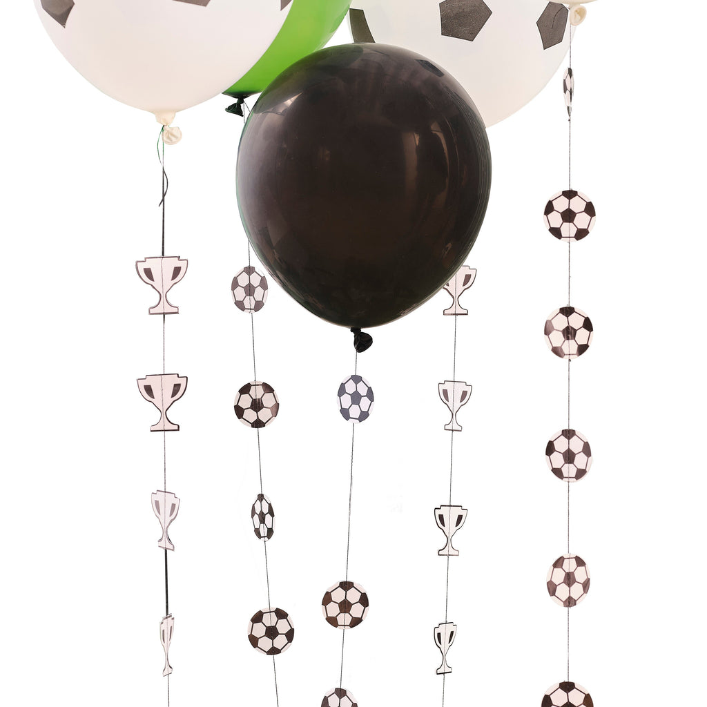 Black and White Football Balloon Tails- 5 Inner Pack