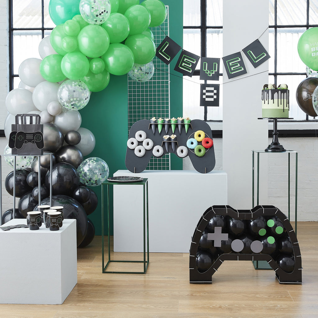 Customisable Age Black and Green Level Up Bunting- 5 Inner Pack