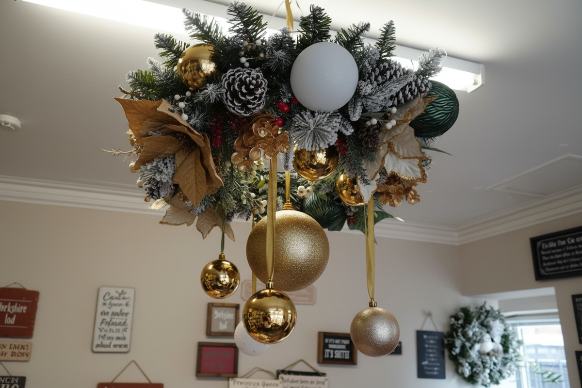 Gold Christmas Hanging Chandelier