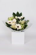 Green & White Bouquet in White Box