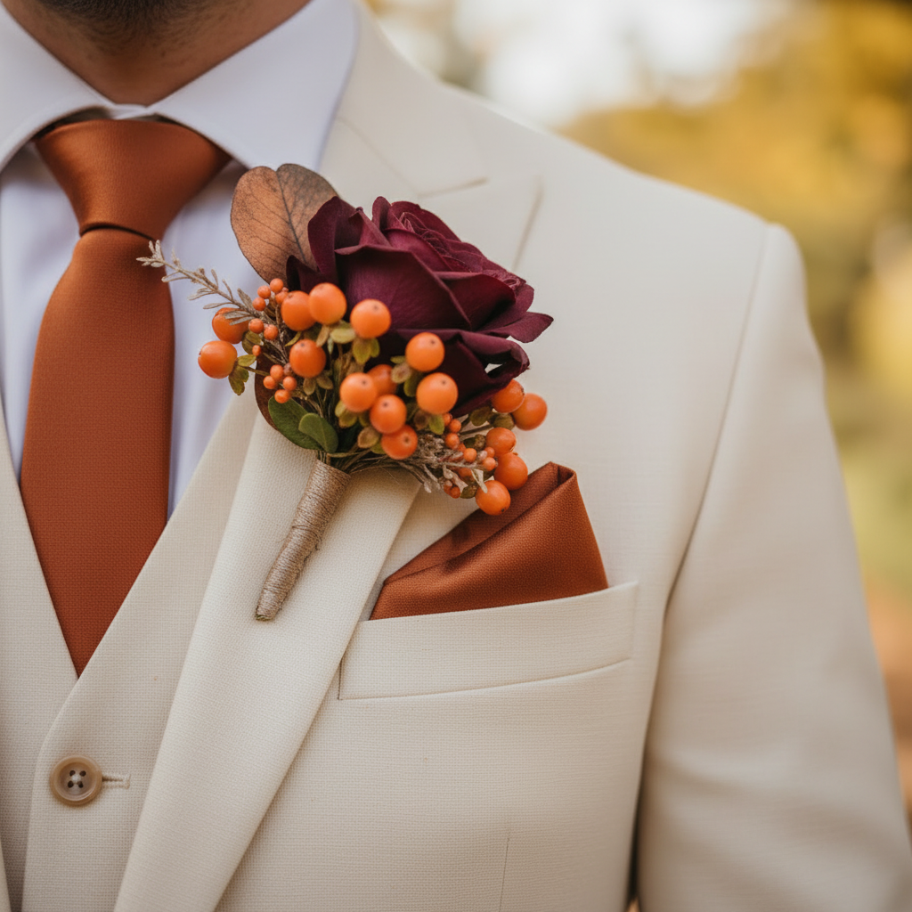 Groom's Buttonhole Close Up