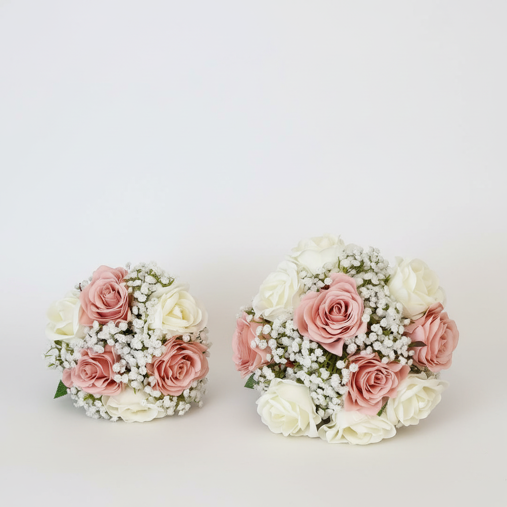 Gyps and Rose Bouquet - Soft White Background 1