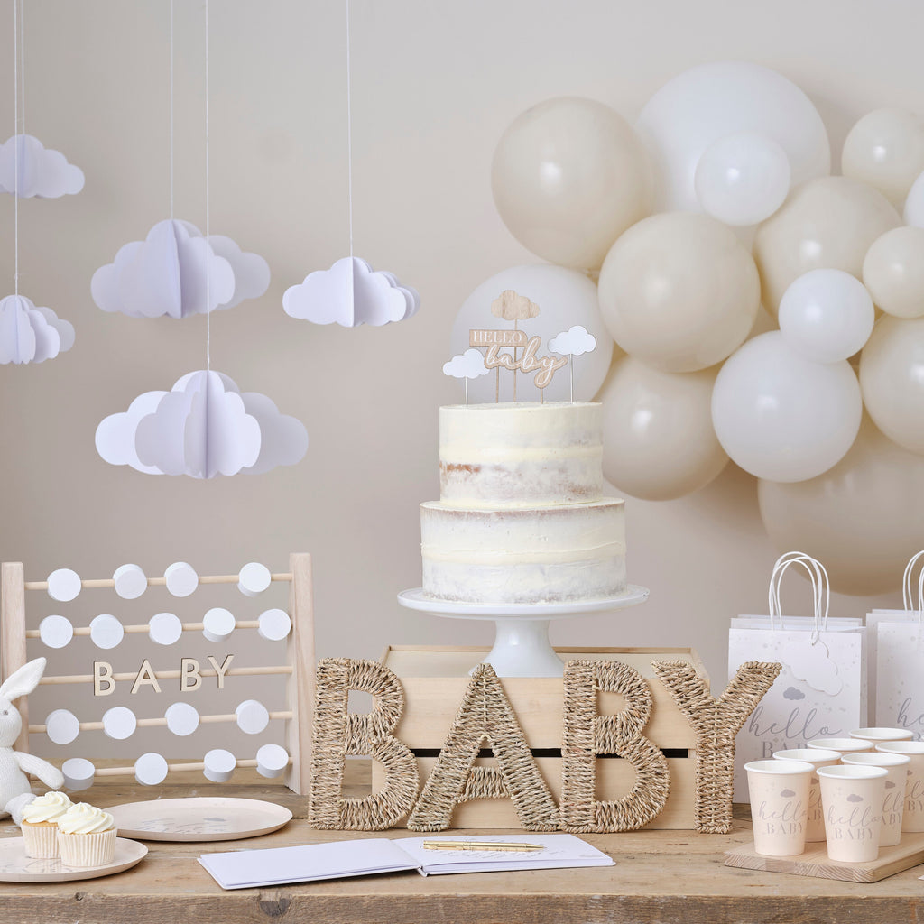 White 3D Hanging Cloud Decorations