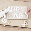 Hey Baby Wooden Puzzle Baby Shower Guest Book