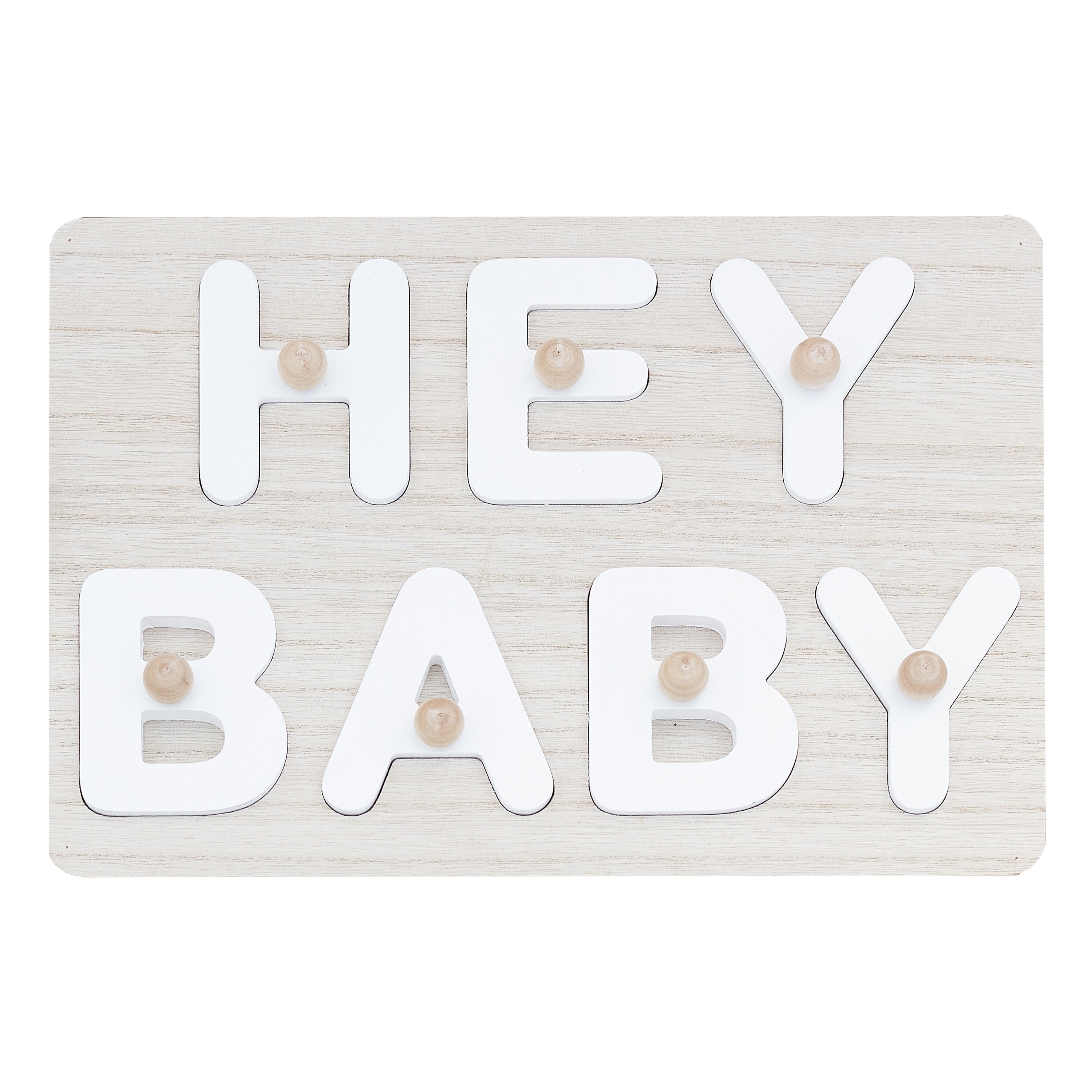 Hey Baby Wooden Puzzle Baby Shower Guest Book- 5 Inner Pack