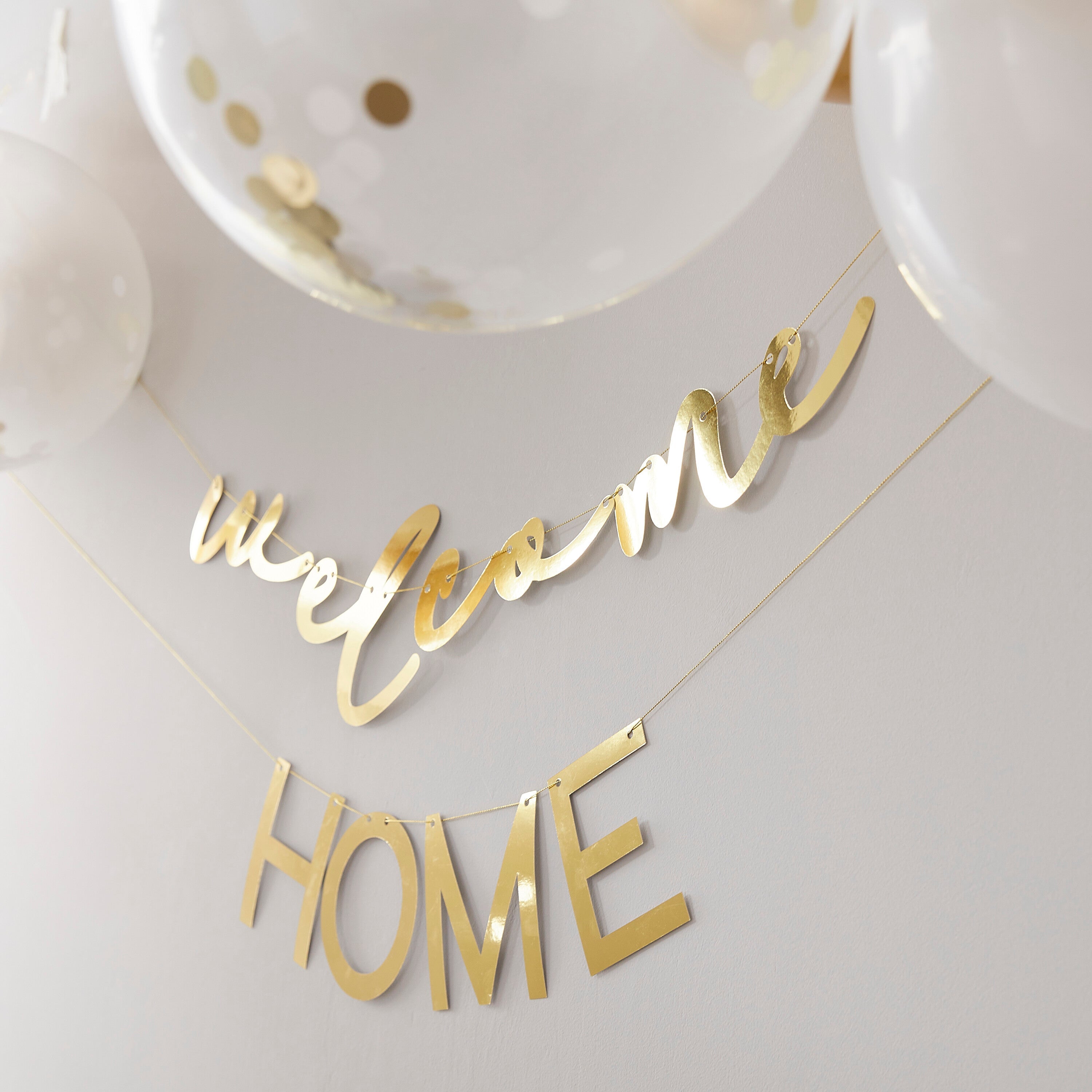 Welcome Home Bunting with Balloons