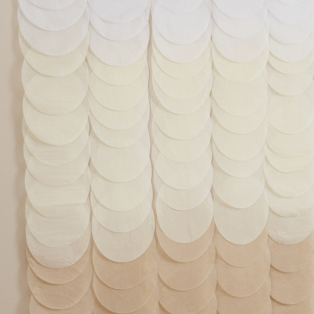 Neutral Ombre Tissue Paper Disc Party Backdrop- 5 Inner Pack