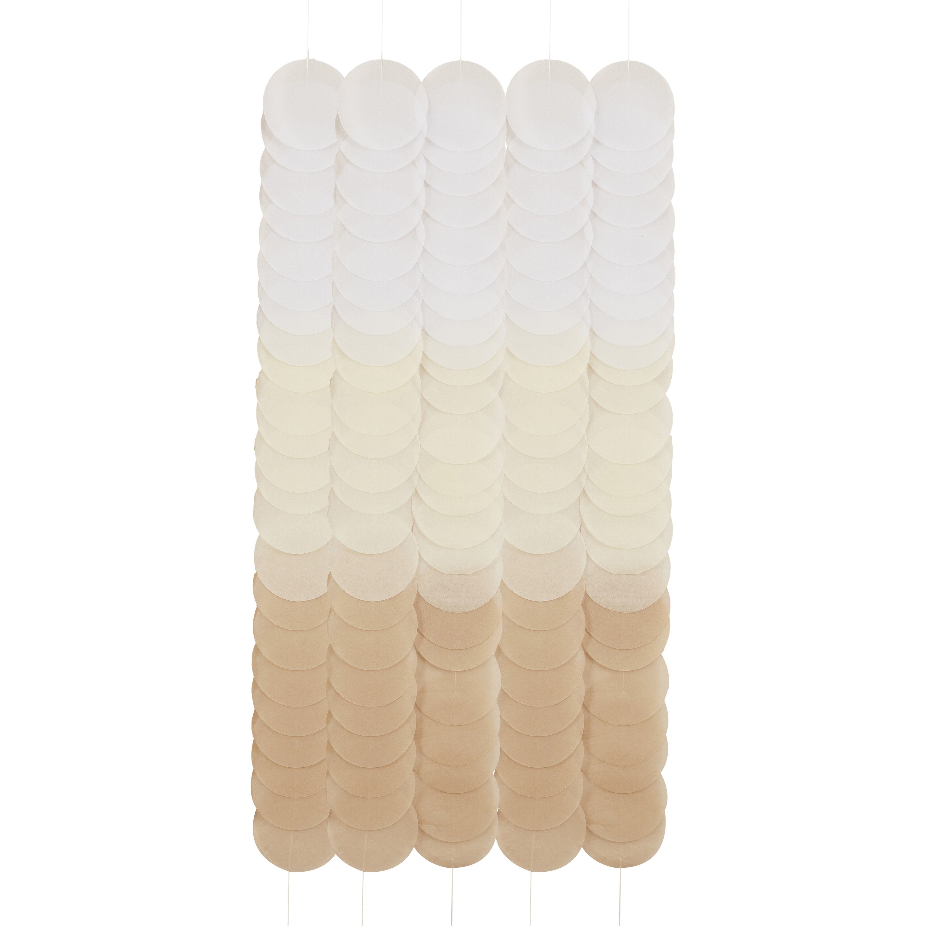 Neutral Ombre Tissue Paper Disc Party Backdrop- 5 Inner Pack