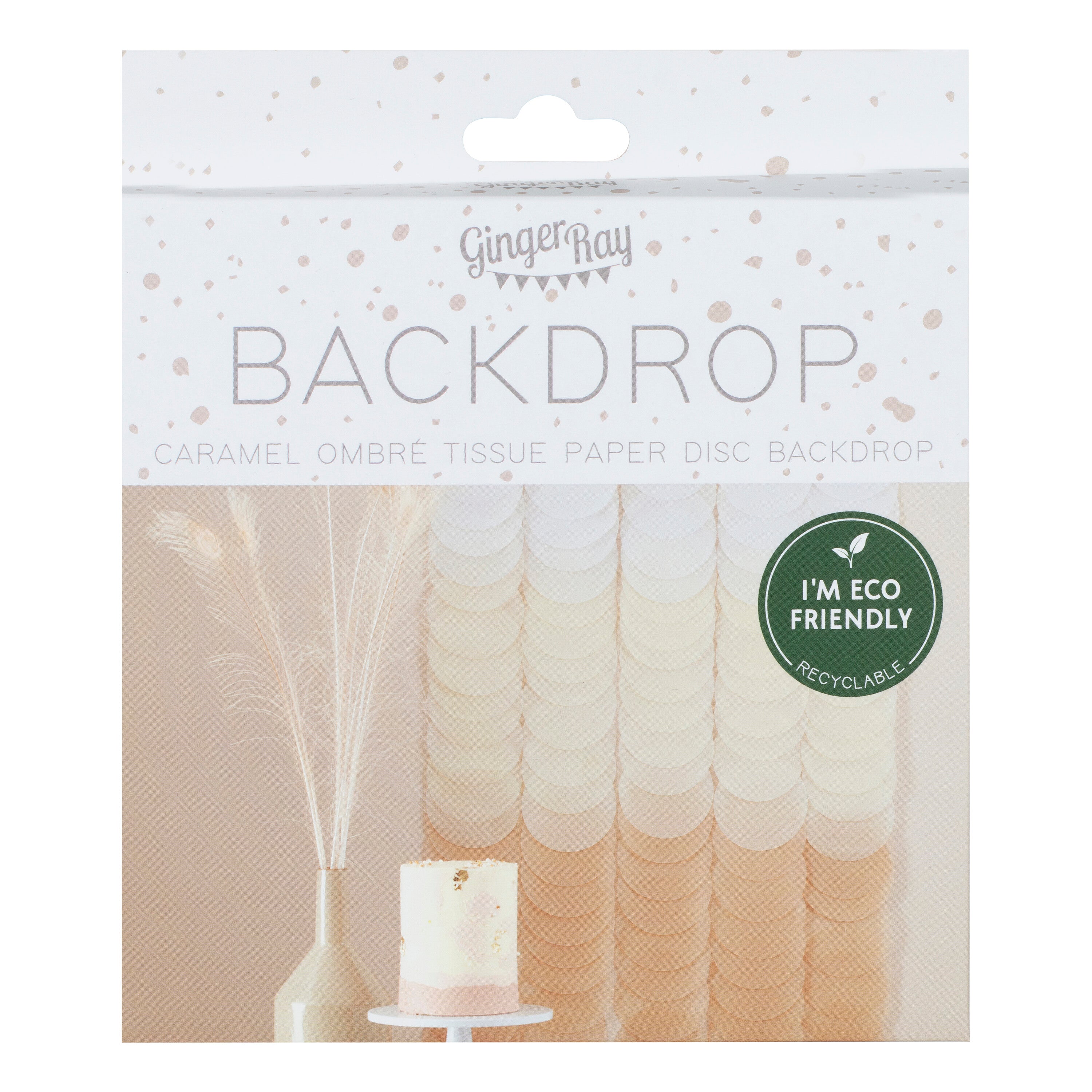 Neutral Ombre Tissue Paper Disc Party Backdrop- 5 Inner Pack