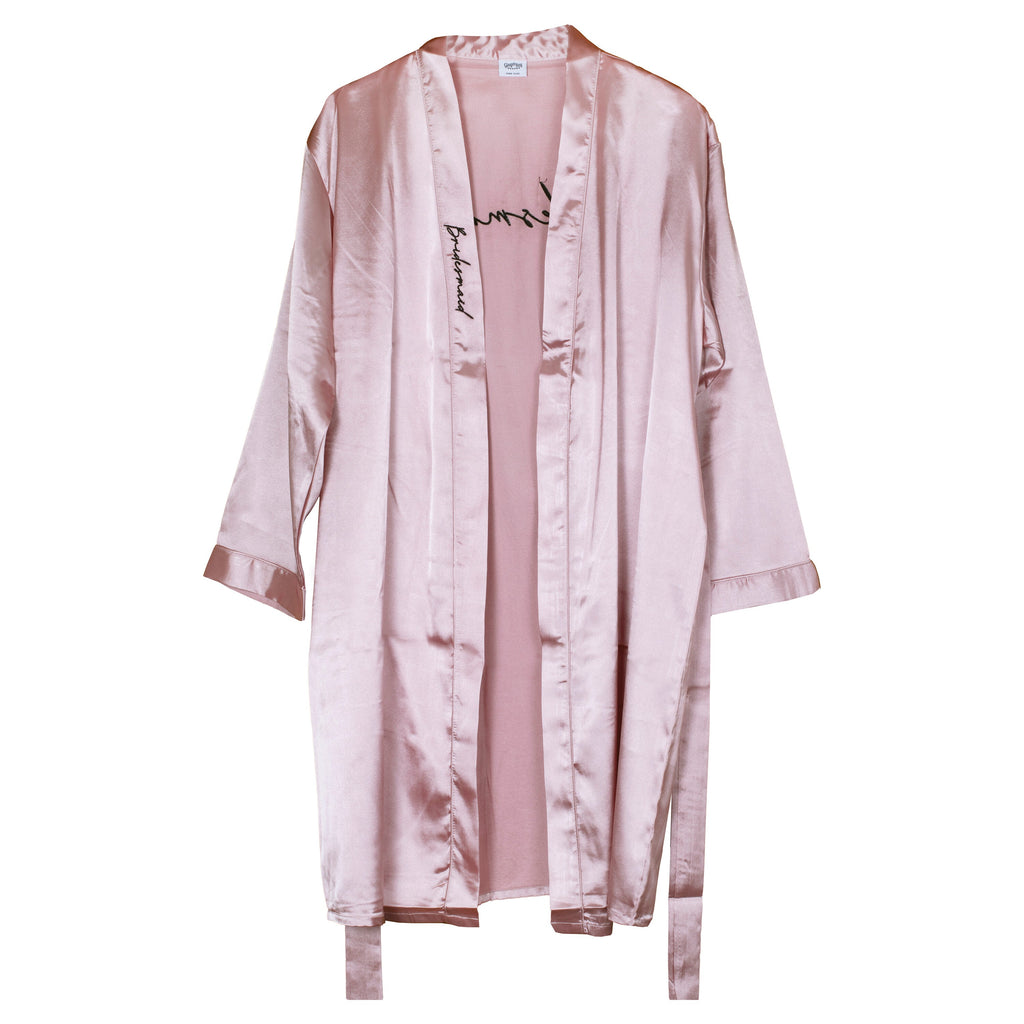 Pink Embroidered Bridesmaid Dressing Gown- 5 Inner Pack
