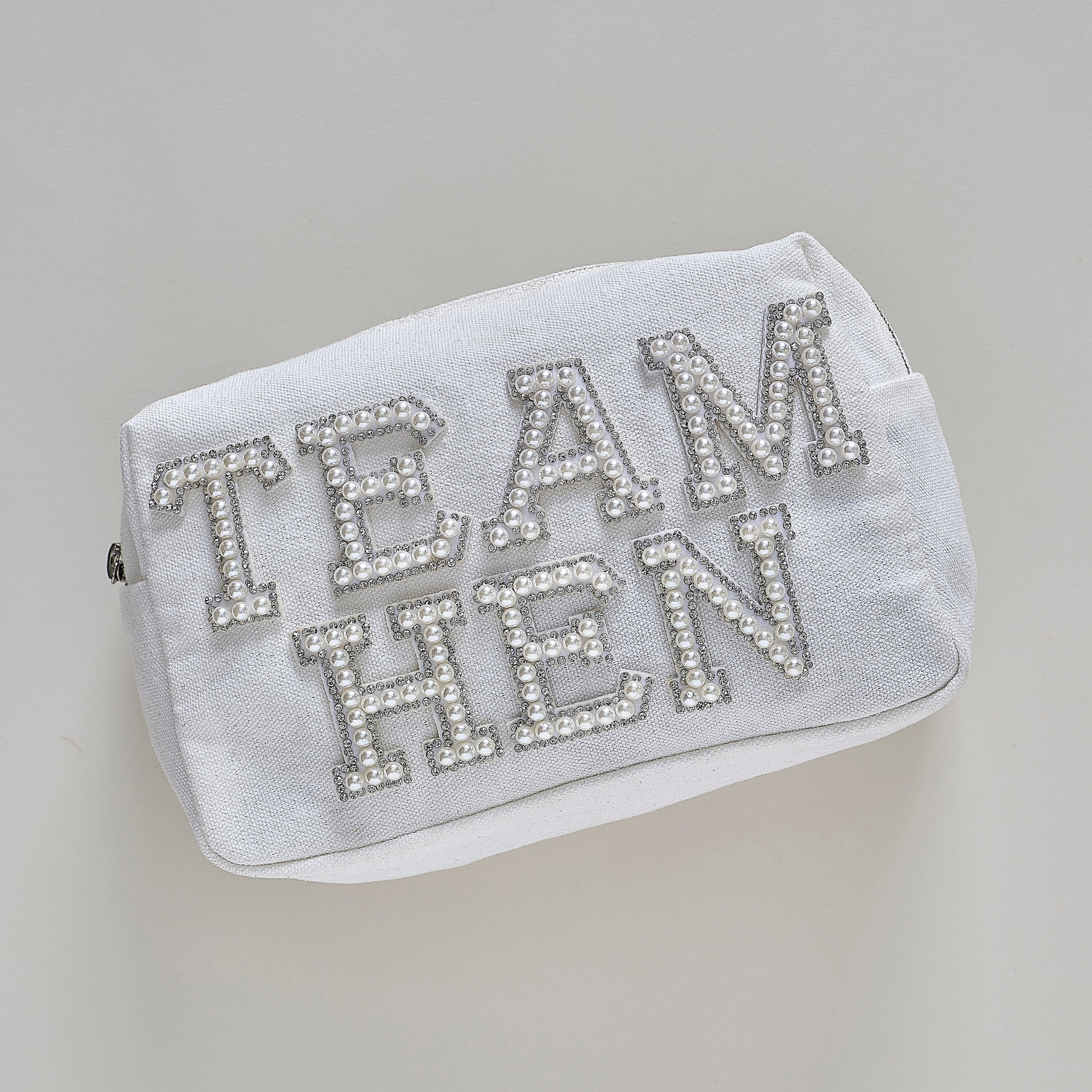 Embellished Pearl Team Hen Makeup Bag