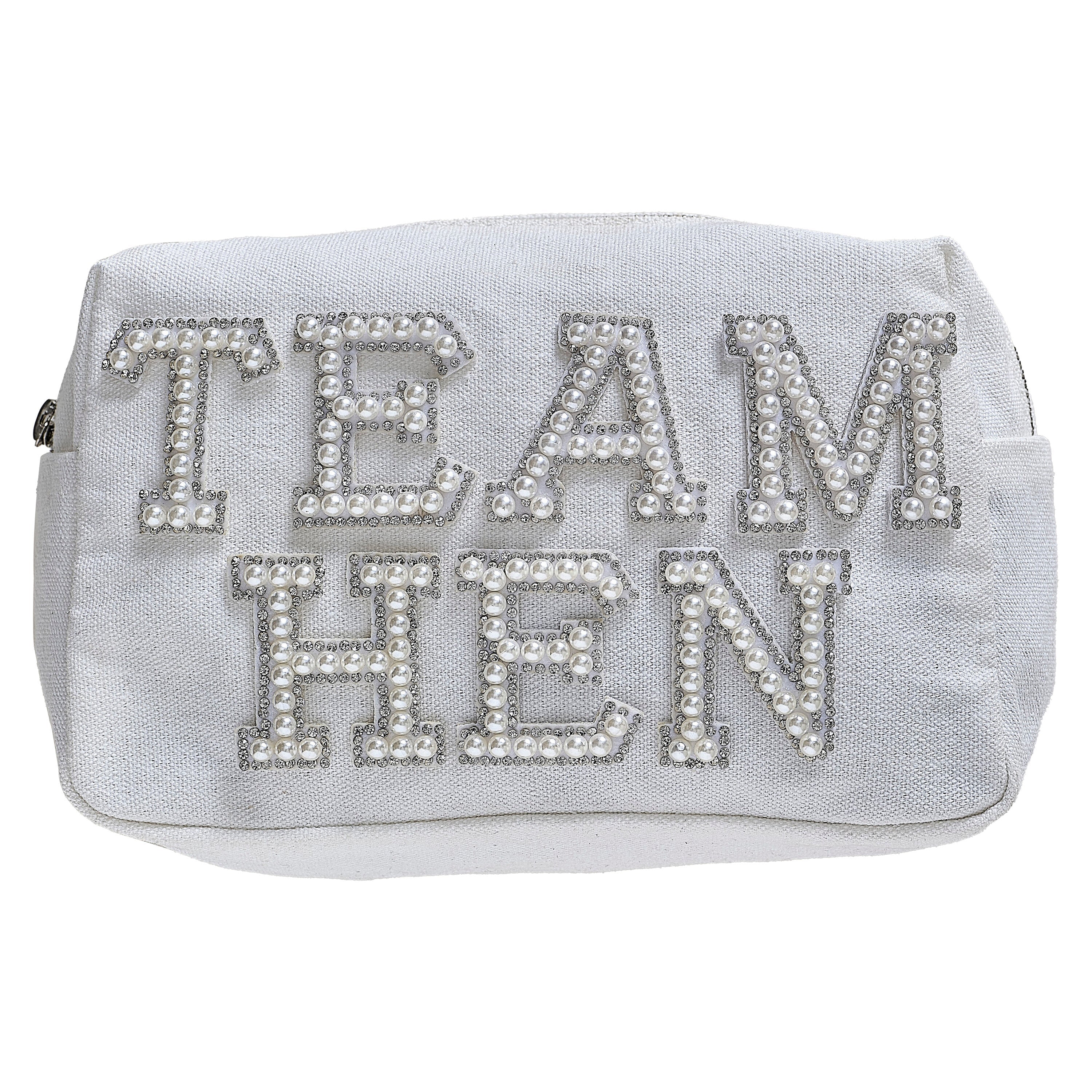 Embellished Pearl Team Hen Makeup Bag- 5 Inner Pack