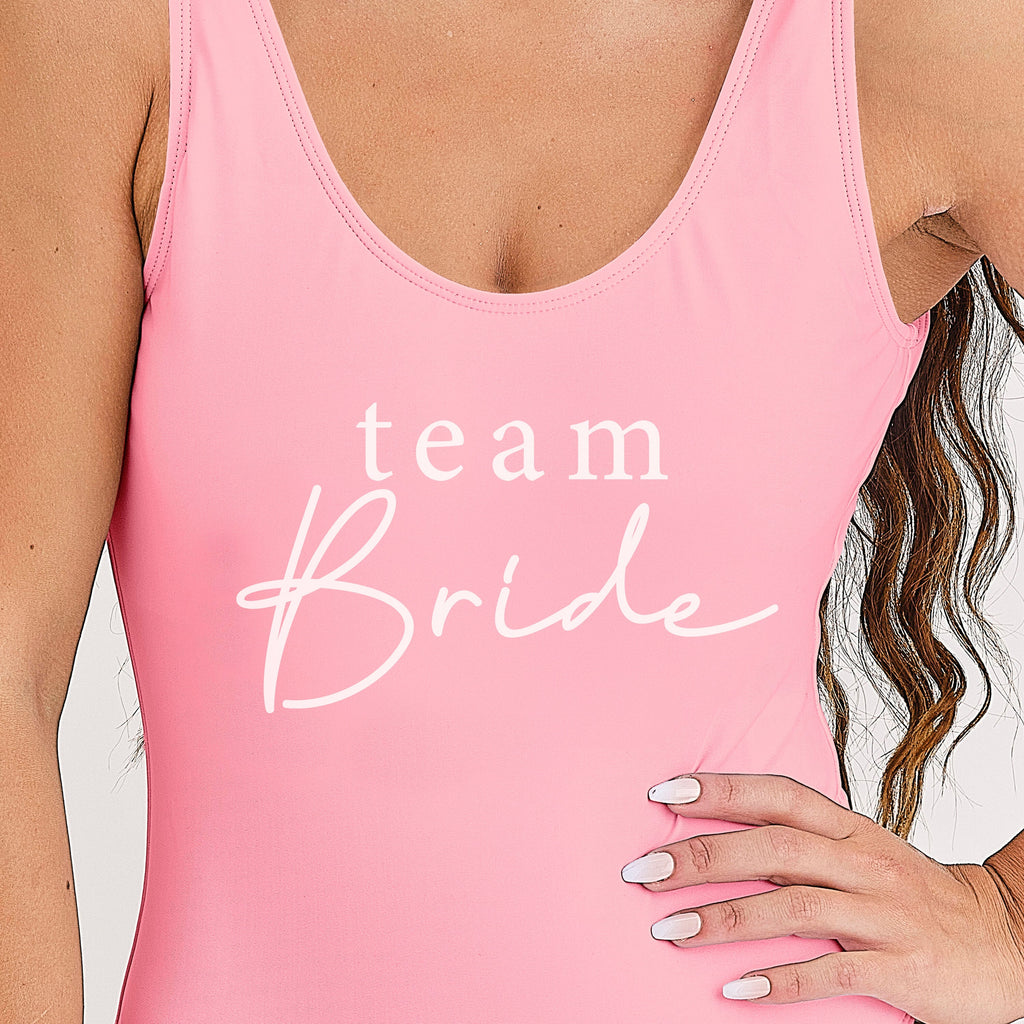 Team Bride Pink Hen Party Swimsuit- 8 Inner Pack