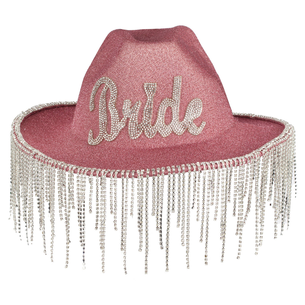 Pink Glitter Bride Cowboy Hat- 5 Inner Pack
