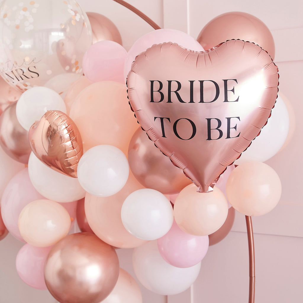 Pink, White, Peach and Rose Gold Hen Party Balloon Arch Kit- 5 Inner Pack